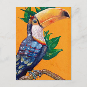 Postal Hermosa pintura de pájaros toscanos