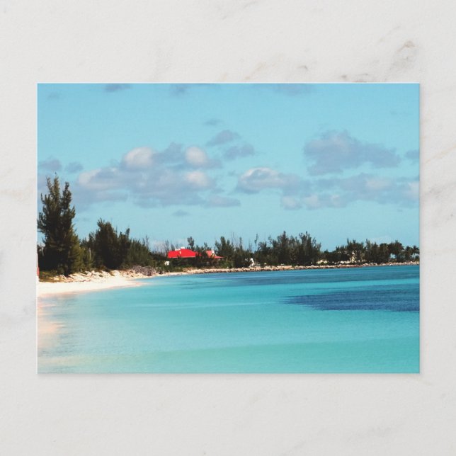 Postal Hermosa playa de Las Bahamas (Anverso)