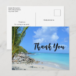 Postal Hermosa Playa Tropical Turquesa Gracias