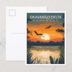 Postal Hermosa plaza Okavango Delta Botsuana Viaje