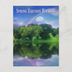 Postal Hermosa primavera equinoccio de Ostara bendice arc