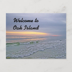Postal Hermosa puesta de sol a lo largo de Oak Island