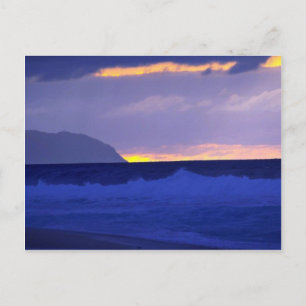 Postal Hermosa puesta de sol: costa norte, Oahu, Hawaii
