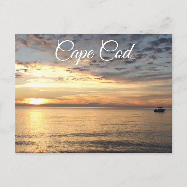 Postal Hermosa puesta de sol de Cape Cod sobre la bahía d (Anverso)