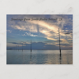 Postal Hermosa puesta de sol Isla Padre Sur
