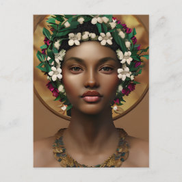 Postal Hermosa reina afroamericana