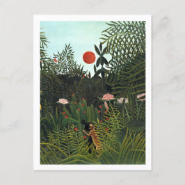 Postal Hermosa Selva Virgen de Henri Rousseau