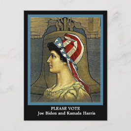 Postal Hermosa Señora de la Libertad Vintage Pro Biden & 