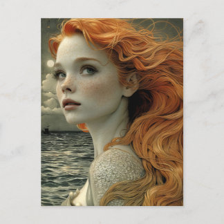 Postal Hermosa sirena "Susurro del océano"