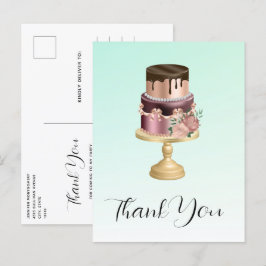 Postal Hermosa tarta Fiesta Glam Gracias