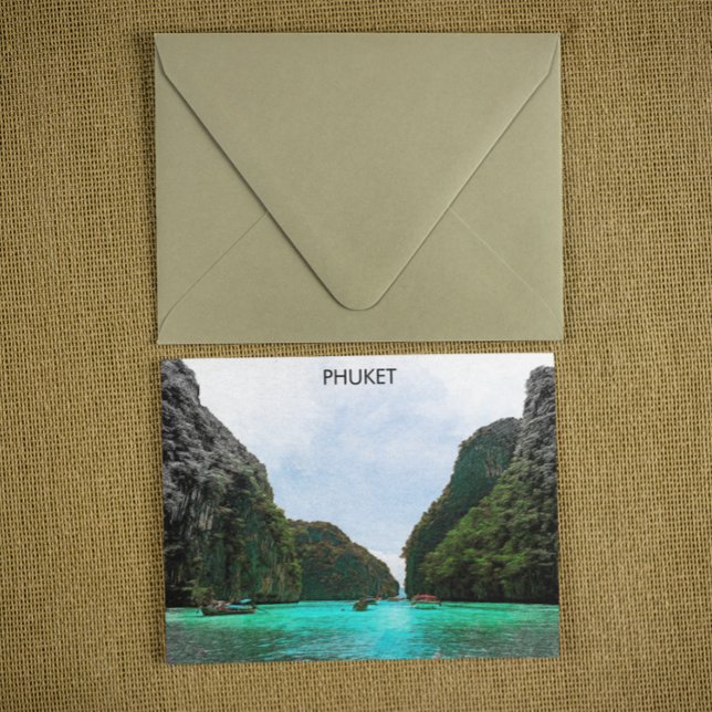 Postal Hermosa vista aérea de Phuket Thailand (Beautiful Phuket Thailand Aerial View Postcard)