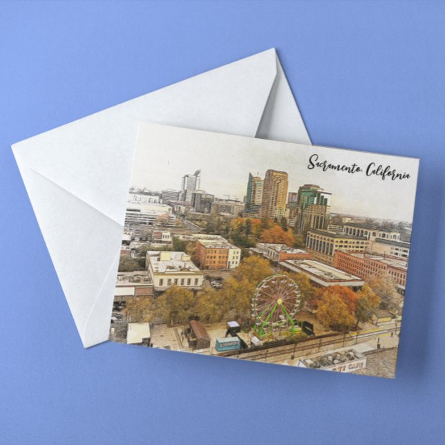Postal Hermosa vista de Ciudad de Sacramento California (sacramento california travel postcard)