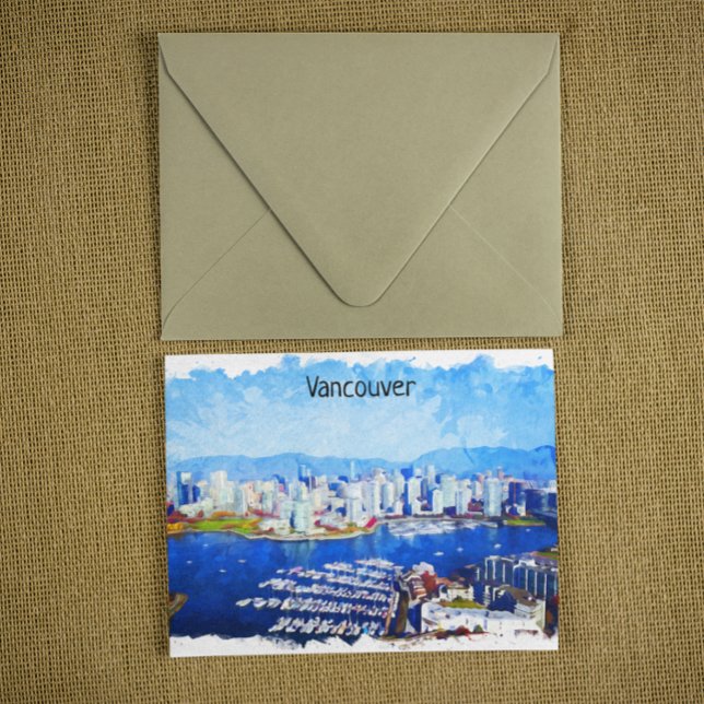 Postal Hermosa vista de Vancouver Canadá (Vancouver canada vintage travel postcard)
