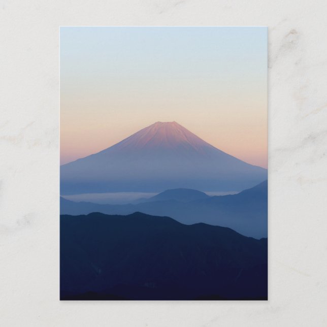 Postal Hermosa vista Monte Fuji, Japón, Sunrise (Anverso)