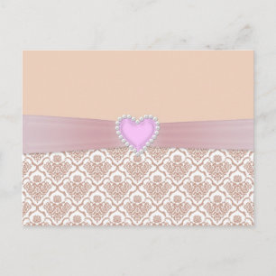 Postal Hermosa y elegante perlas blancas efecto corazón