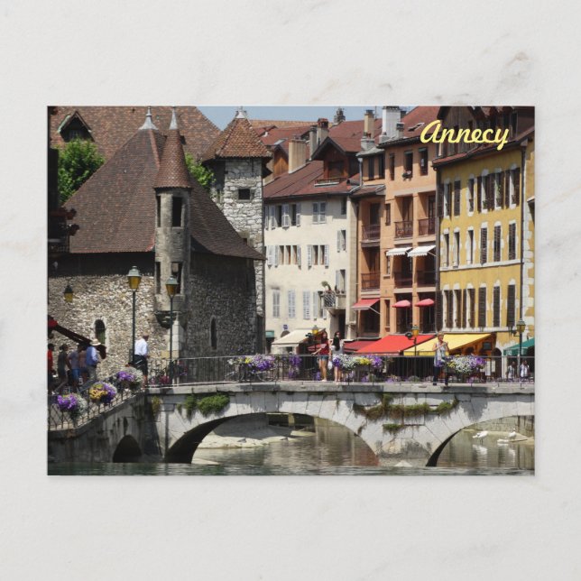 Postal Hermosa y pintoresca Annecy, Francia (Anverso)