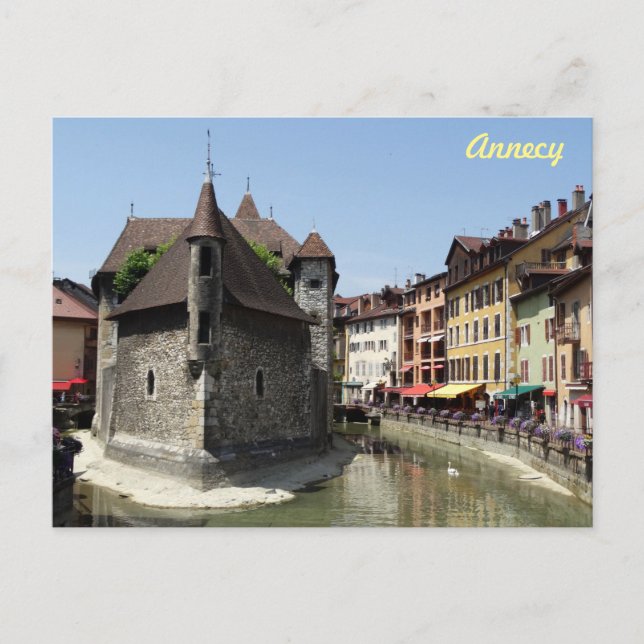 Postal Hermosa y pintoresca Annecy, Francia (Anverso)