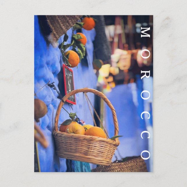 Postal Hermosas calles de Medina de Marruecos en Chefchao (Anverso)