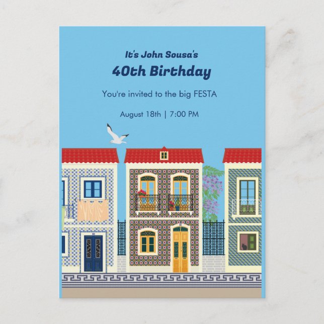 Postal Hermosas casas portuguesas con azulejos o azulejos (Anverso)