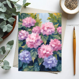 Postal Hermosas Floraciones de Hortensias | Acuarela Flor