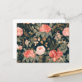 Postal Hermosas flores de rosa floral