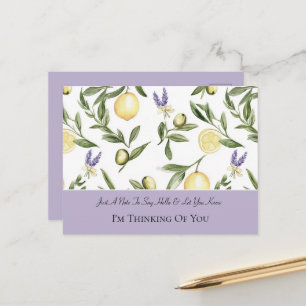 Postal Hermosas Flores Lavanda Limones Pensando en Ti