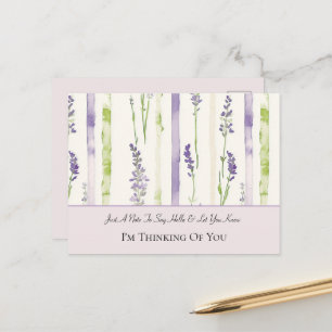 Postal Hermosas Flores Lavanda Rayas Pensando en Ti