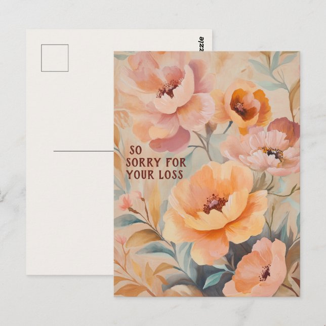 Postal Hermosas flores silvestres blandas que lamentan la (Anverso / Reverso)