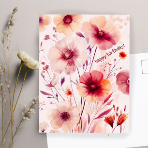 Postal Hermosas flores silvestres FELIZ CUMPLEAÑOS