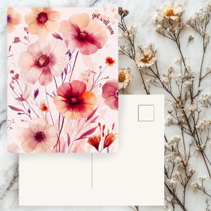 Postal Hermosas flores silvestres RECUPÉRATE PRONTO