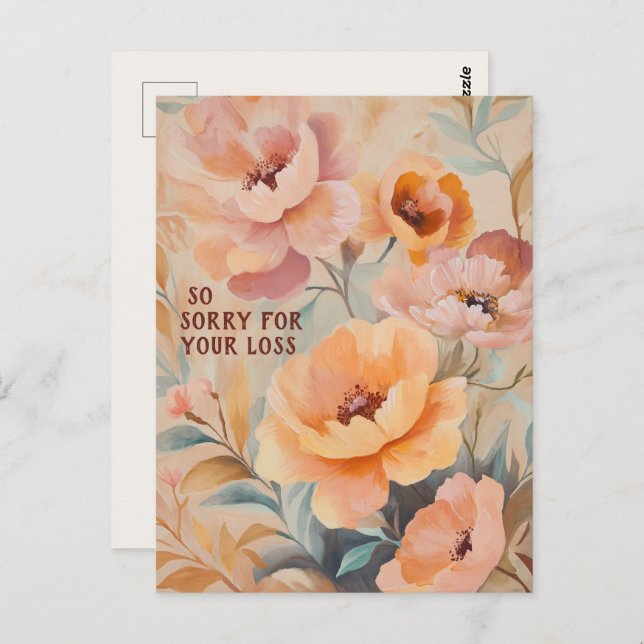 Postal Hermosas Flores Silvestres Salvajes SORRY POR LA P (Anverso / Reverso)