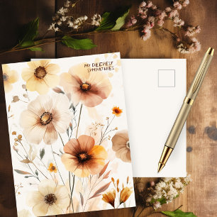 Postal Hermosas flores silvestres SINCERAS CONDOLENCIAS