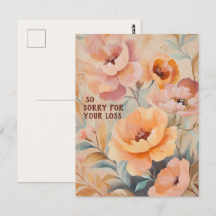 Postal Hermosas flores silvestres suaves SORRY POR LA PÉR