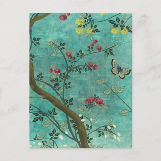 Postal Hermosas mariposas antiguas de árboles antiguos (Anverso)