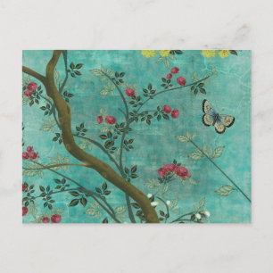 Postal Hermosas mariposas antiguas de árboles antiguos