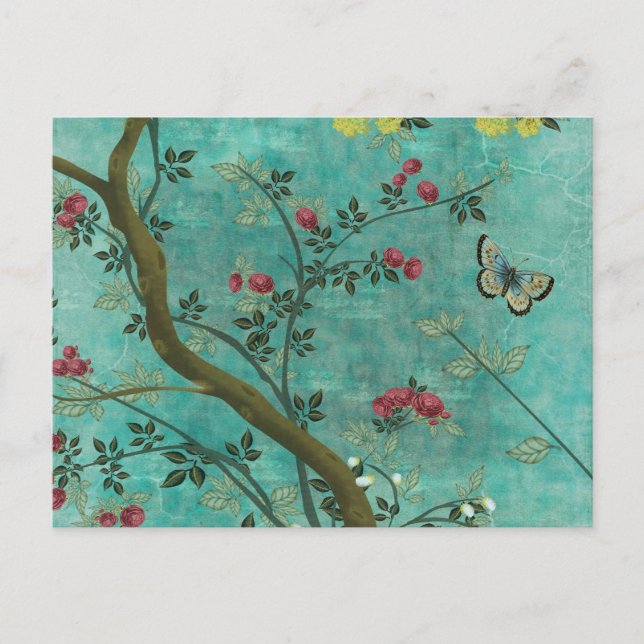Postal Hermosas mariposas antiguas de árboles antiguos (Anverso)