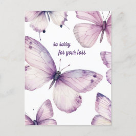Postal Hermosas mariposas púrpuras lamentan la pérdida