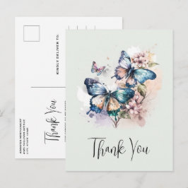 Postal Hermosas Mariposas y Flores Gracias