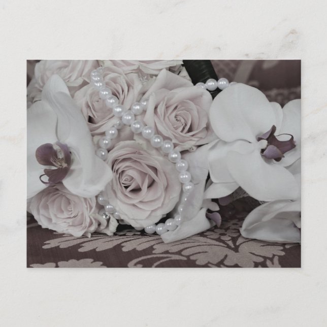 Postal Hermosas orquídeas y Rosas Salven la fecha (Anverso)