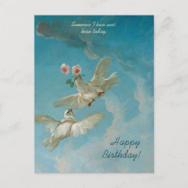 Postal Hermosas palomas blancas rosa CC1262 Boucher Birth