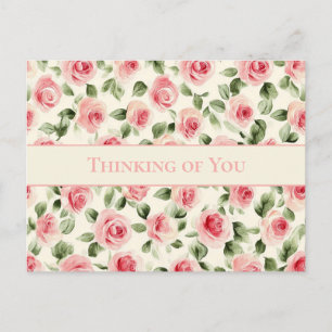 Postal Hermosas Rosas Rosadas Pensando en Ti