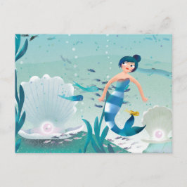 Postal Hermosas sirenas en el ilustracion marino
