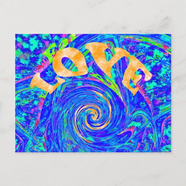 Postal Hermoso amor azul Imprimir arte vectorial Flash (Anverso)
