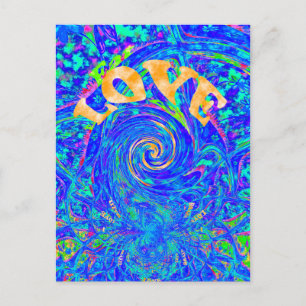 Postal Hermoso amor azul Imprimir arte vectorial Flash