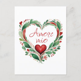 Postal Hermoso amor Wreath Colores italianos