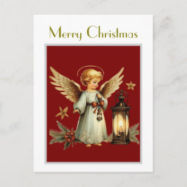 Postal Hermoso Ángel de Navidad Vintage
