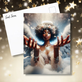 Postal Hermoso ángel norteamericano de origen africano