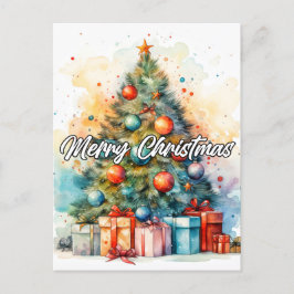 Postal Hermoso árbol de Navidad decorativo
