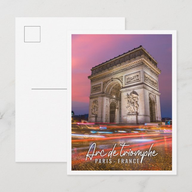 Postal Hermoso Arco de Triunfo París Francia (Anverso / Reverso)