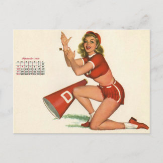 Postal ¡Hermoso! Arte chica vintage de 1950 pines